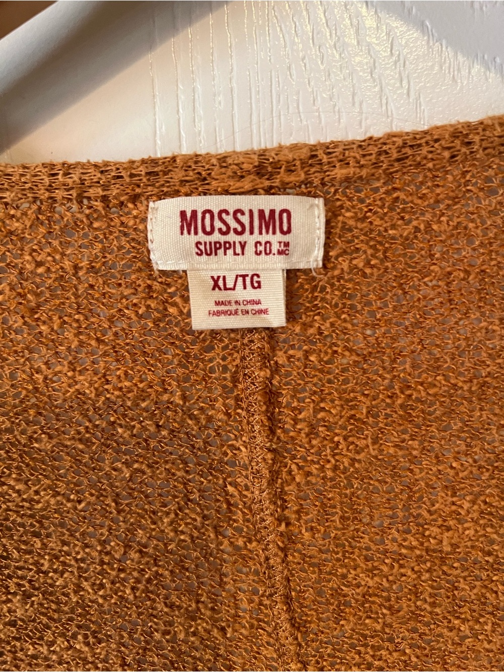 Mossimo Supply Co Short Sleeve Cardigan Sweater Top Orange gold Women Sz XL - Picture 3 of 4